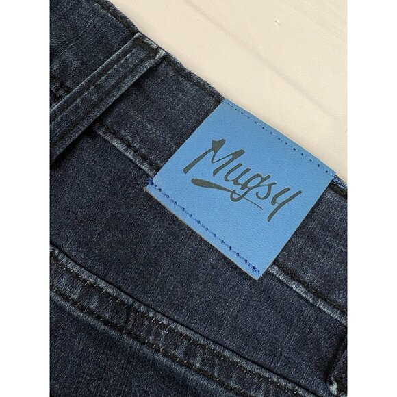 Mugsy Studio Blues Jeans Mens 28x29 Blue Slim Straight Stretch Dark Denim - Picture 7 of 13